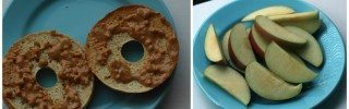 breakfast bagel and apple