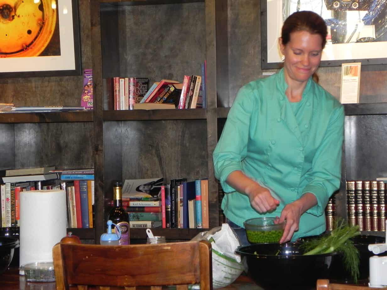 woman leading a cooking demonstration