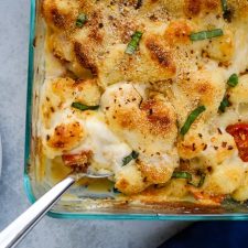 baked gnocchi in a pan