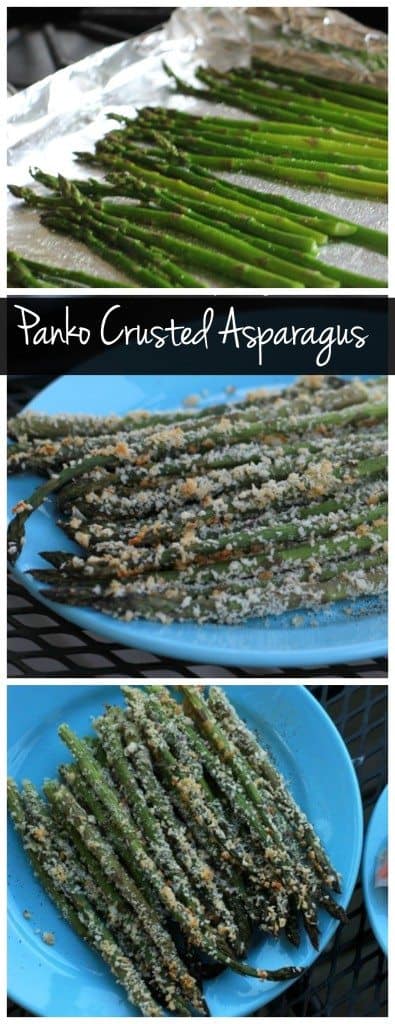 This panko crusted asparagus is the perfect easy summer side dish! Fresh asparagus with a crunchy panko coating!