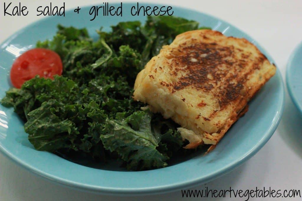 kale salad and grilled cheese