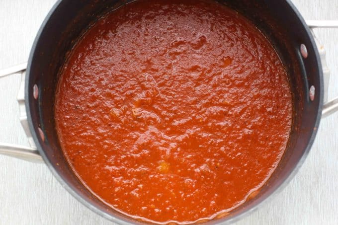 tomato soup in a pot