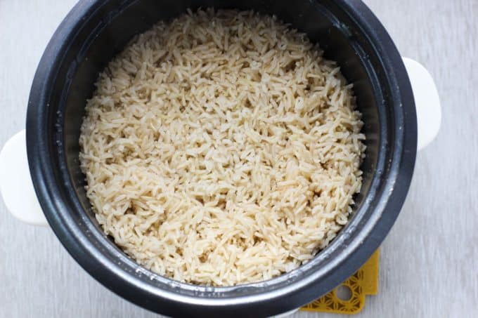 rice in a rice cooker