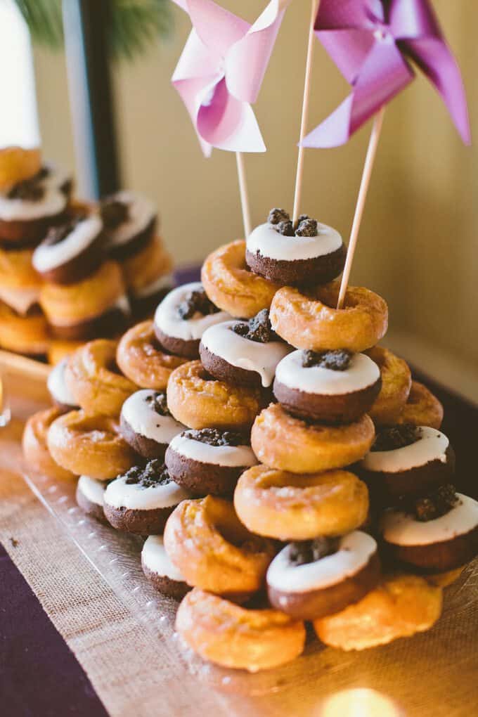 wedding cake made of donuts
