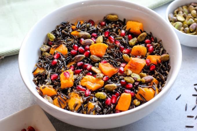wild rice salad in a bowl