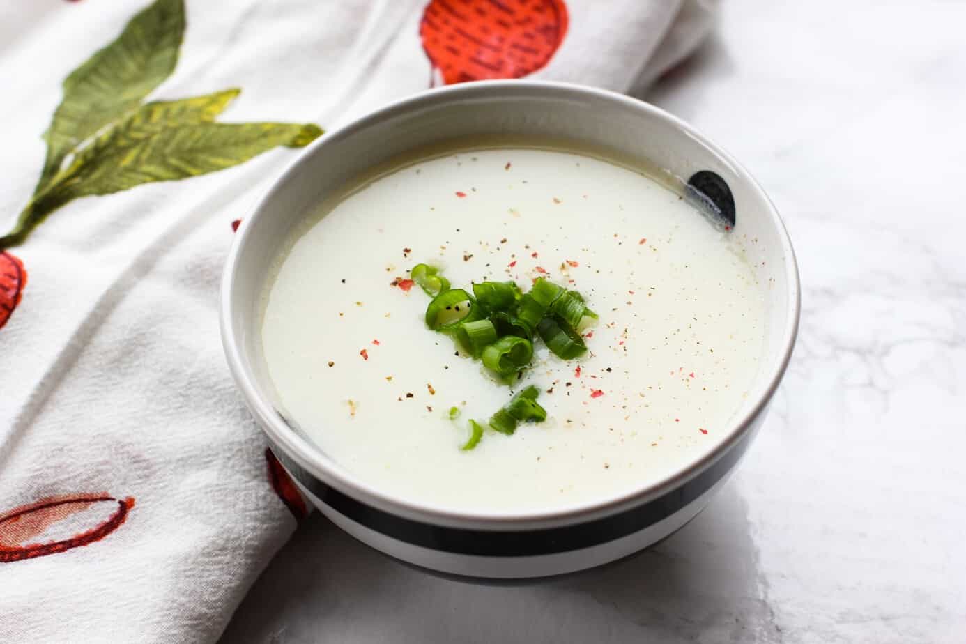 potato soup in a bowl