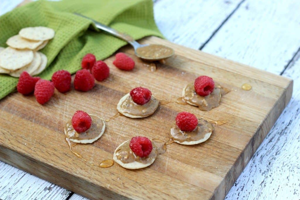 raspberries with almond butter