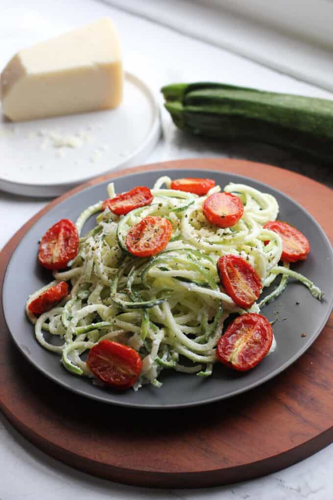 zucchini noodles on a plate