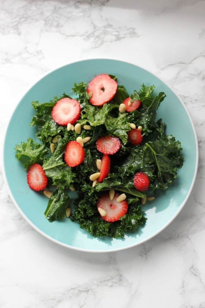 kale salad with berries