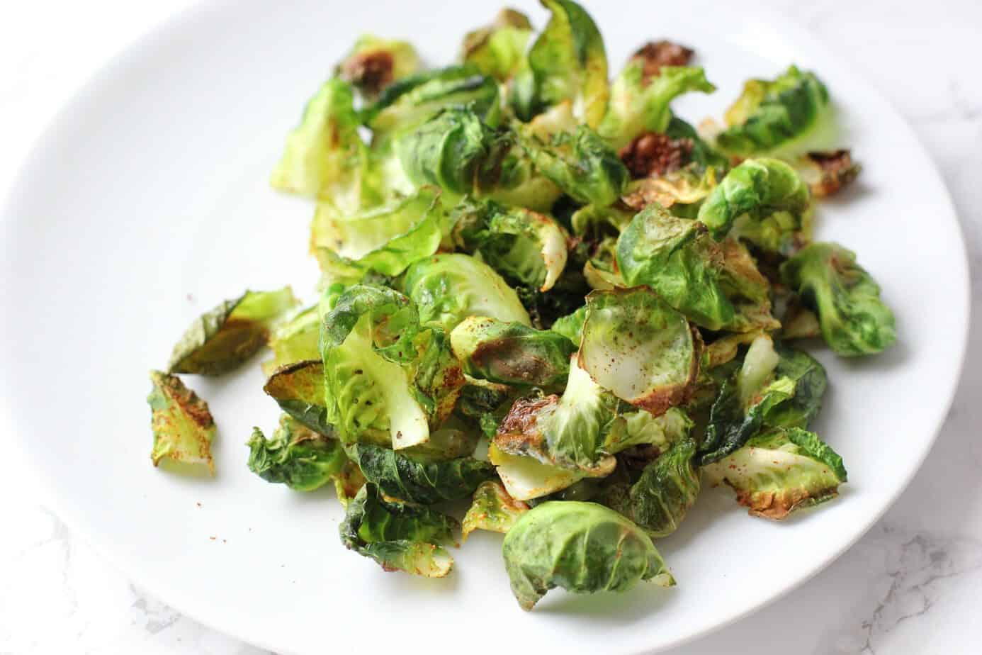 Spicy Brussels Sprout Chips - i Heart Vegetables