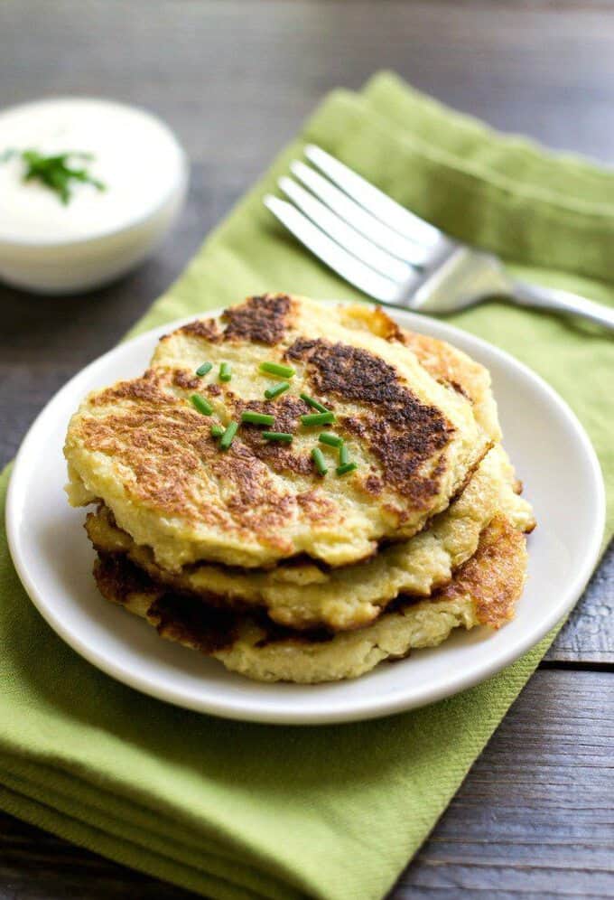 cauliflower rice pancakes