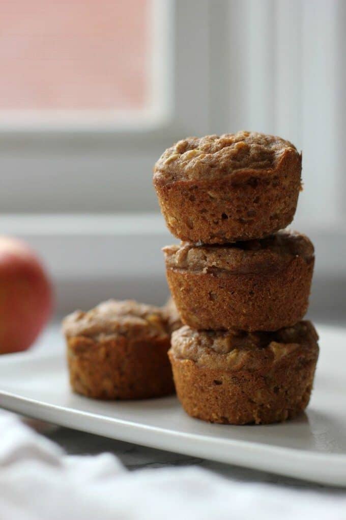 apple cinnamon muffins on a plate