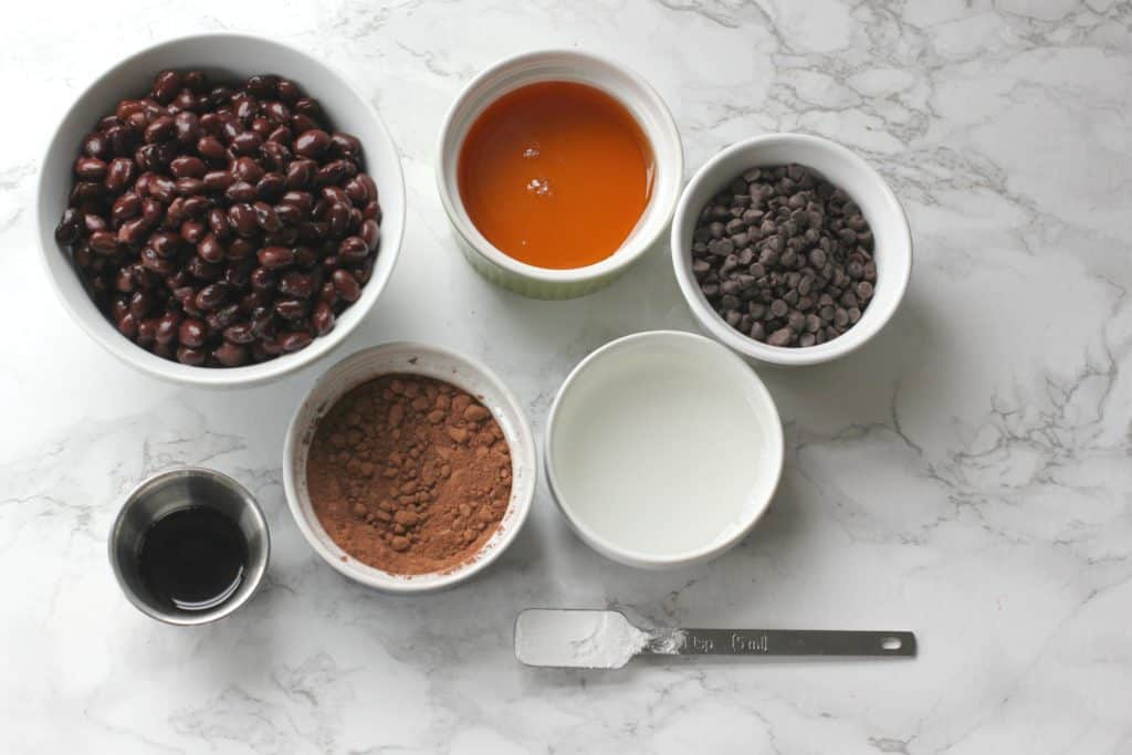 Brownie bite ingredients laid out