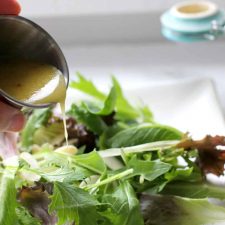 Skip the bottled salad dressing and make this healthier honey mustard dressing!