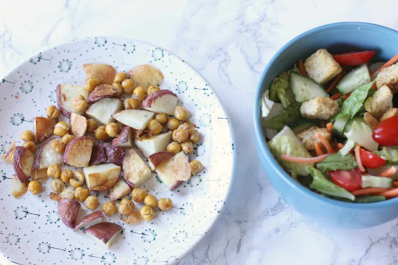 air fryer chickpeas and potatoes