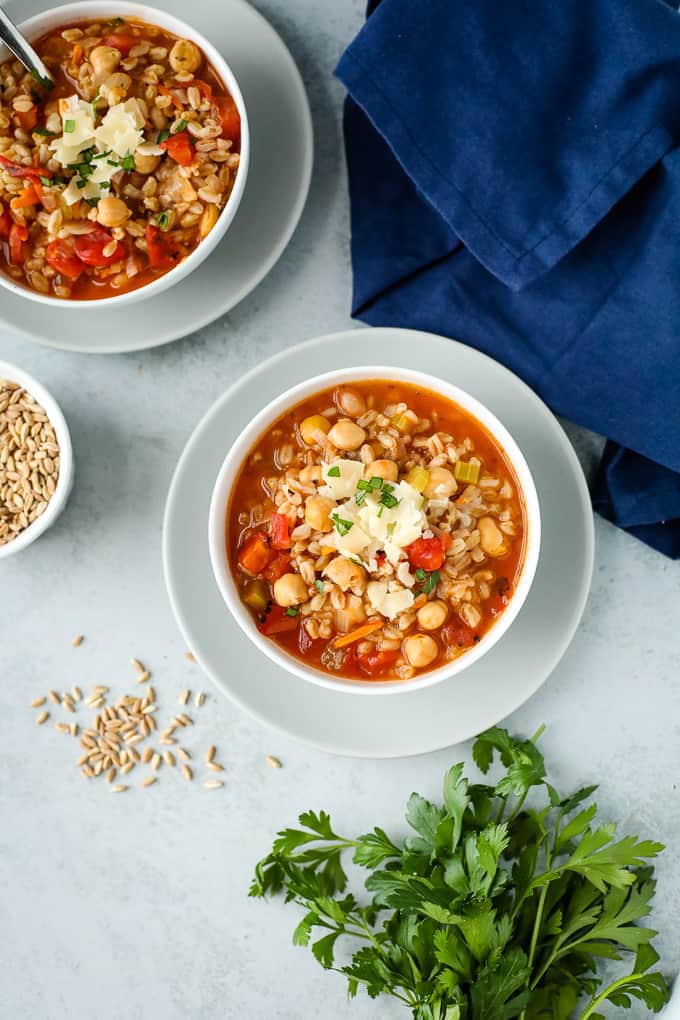 Chickpea Farro Soup