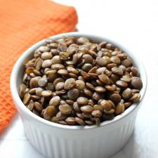 a bowl of cooked lentils