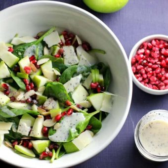Spinach Pomegranate Salad with Poppy Seed Dressing