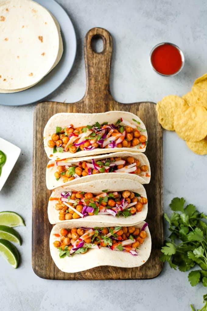 buffalo chickpea tacos