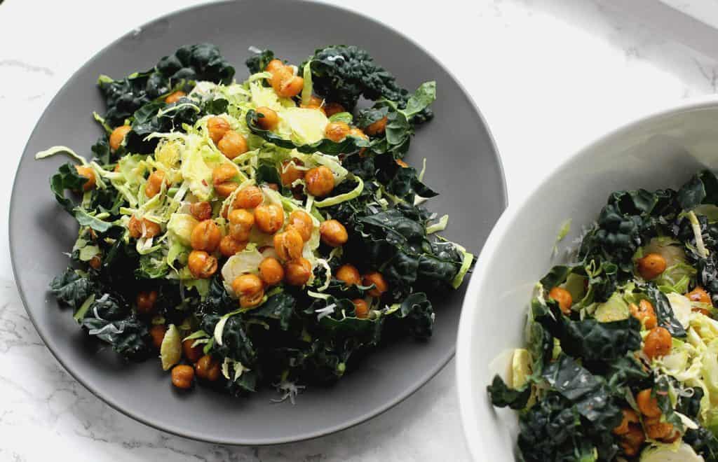 chopped kale salad with chickpeas