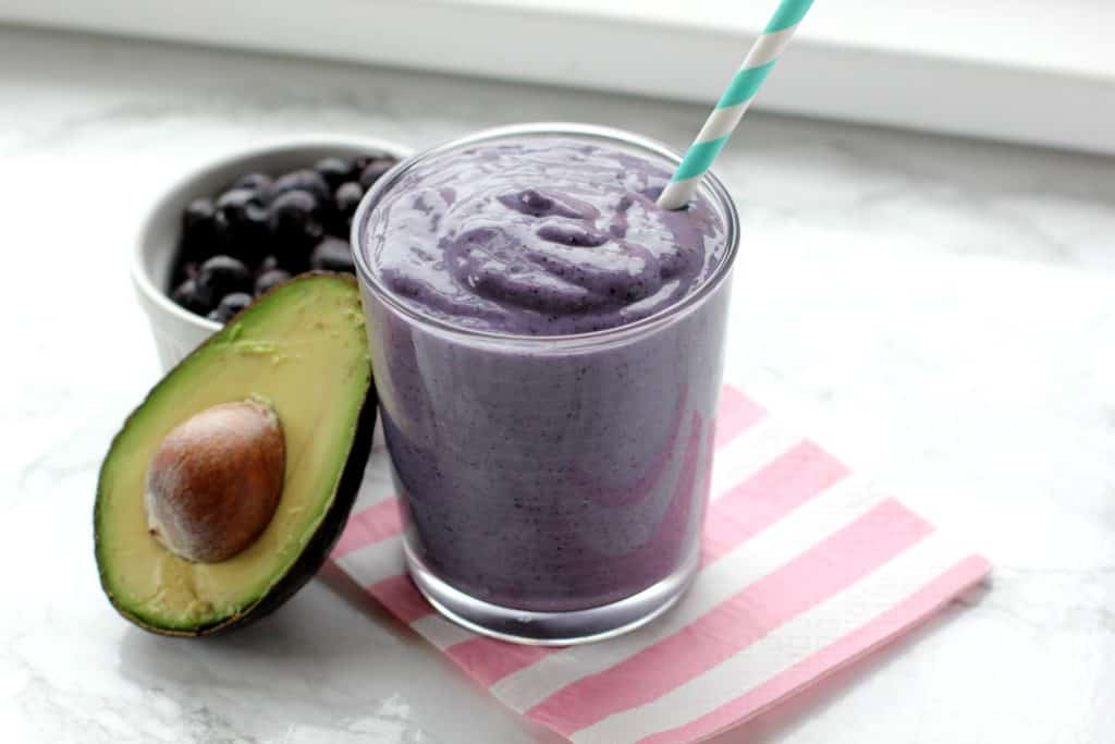 smoothie with half an avocado