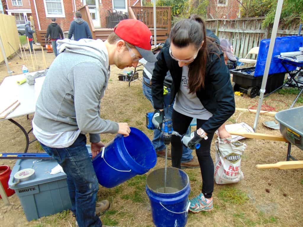 mixing cement