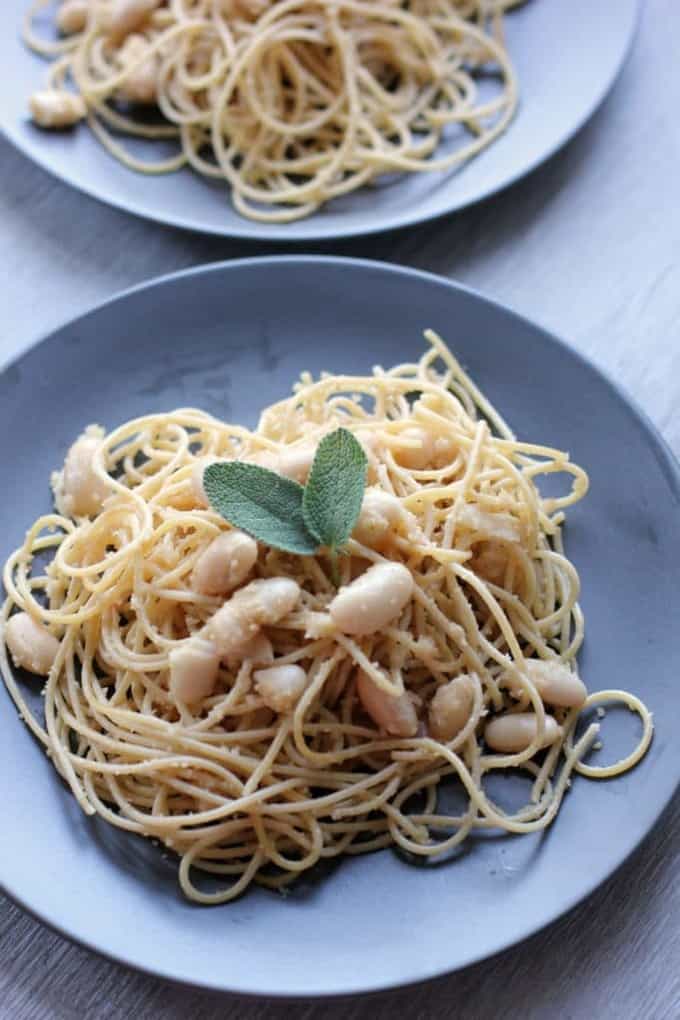 sage and white bean pasta