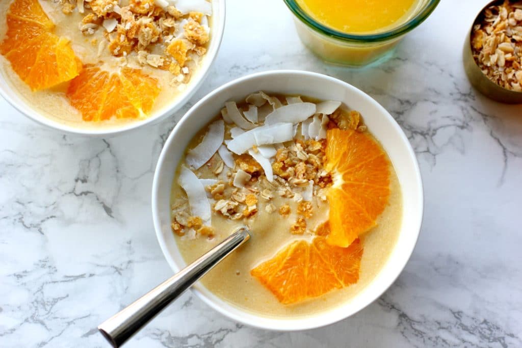 creamsicle smoothie in a bowl