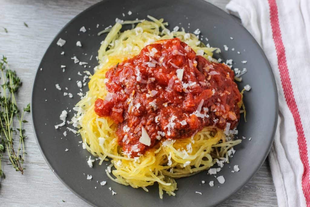 spaghetti squash with sauce