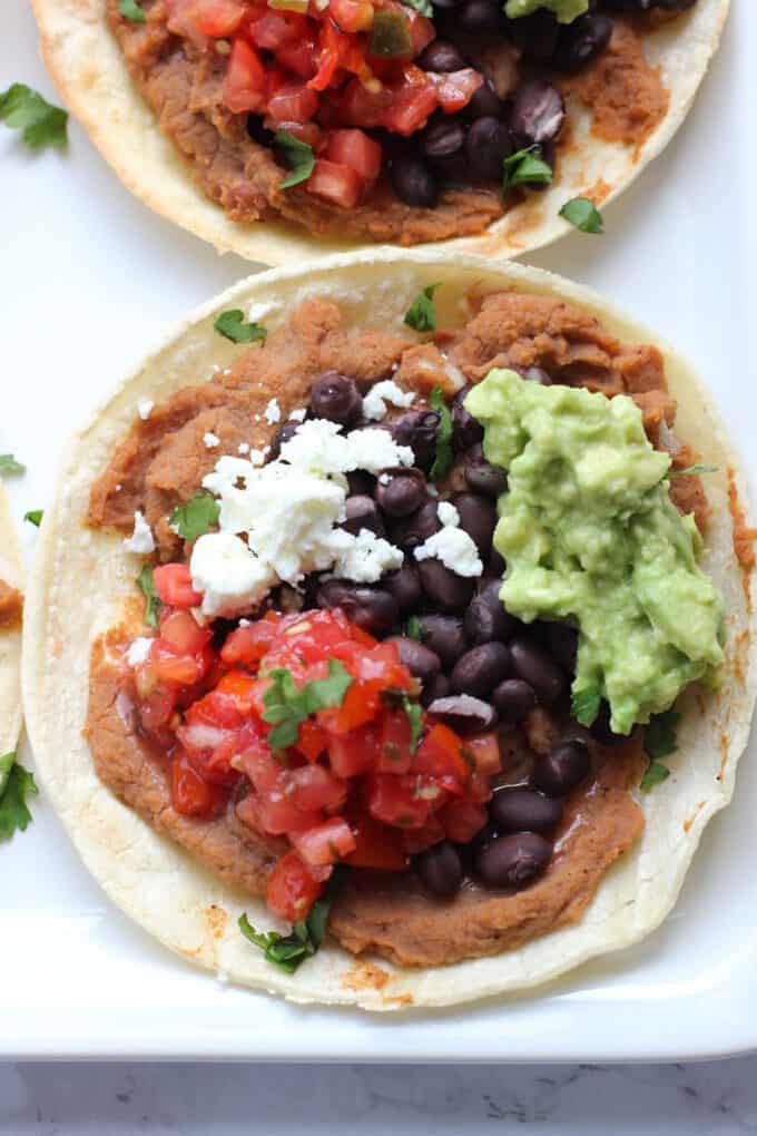 tostada with guacamole