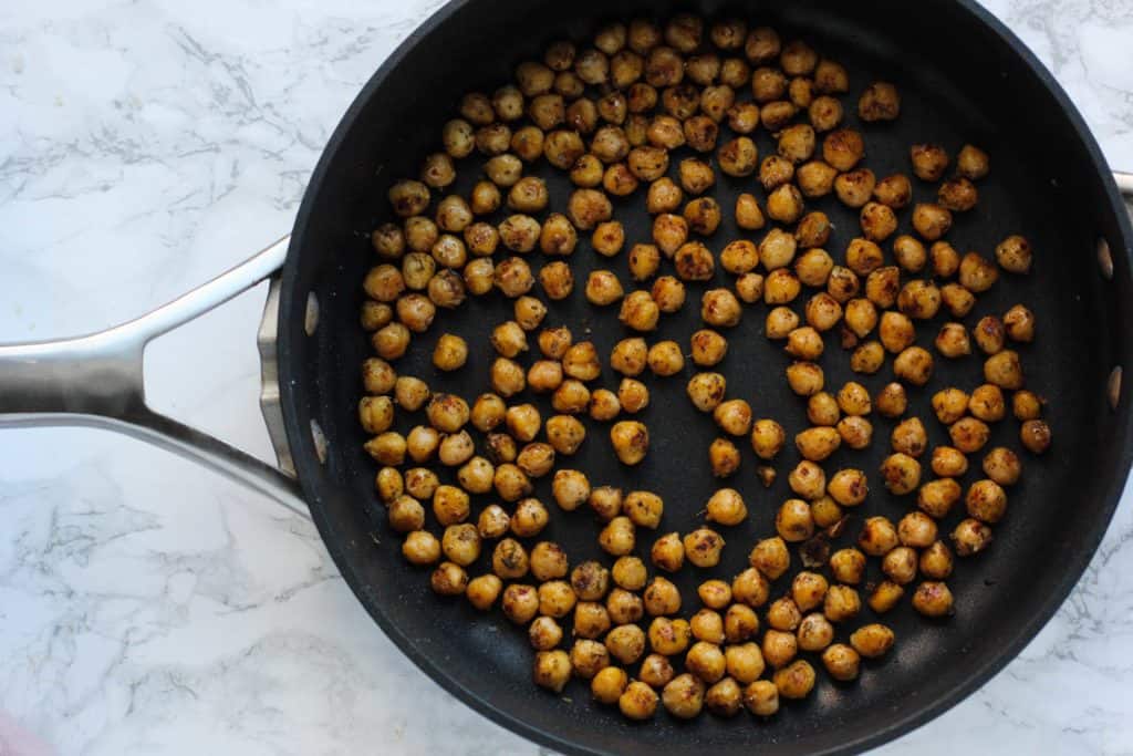 chickpeas in a pan