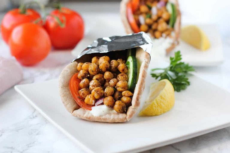 A plate of Chickpea Gyros