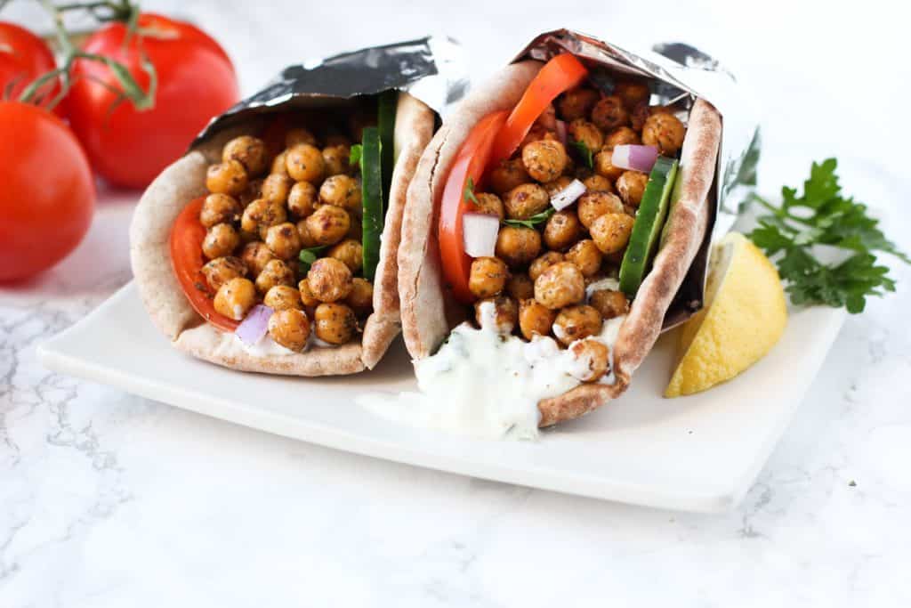 A plate of Chickpea Gyros