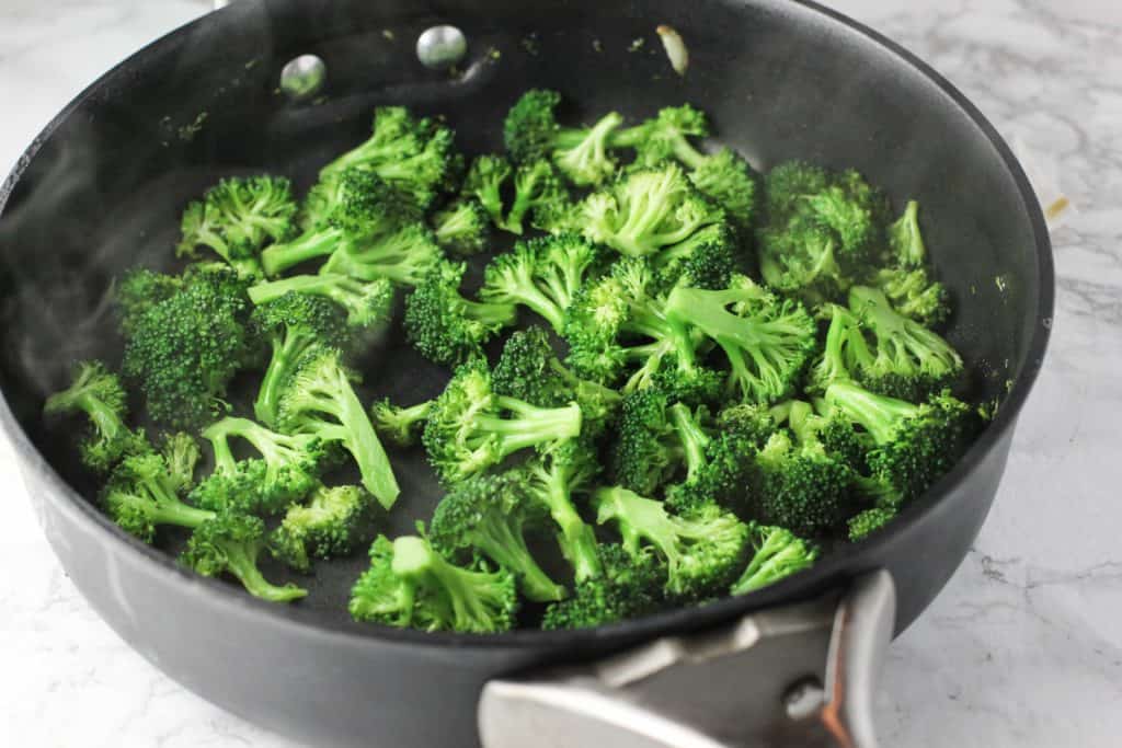 broccoli in a pan