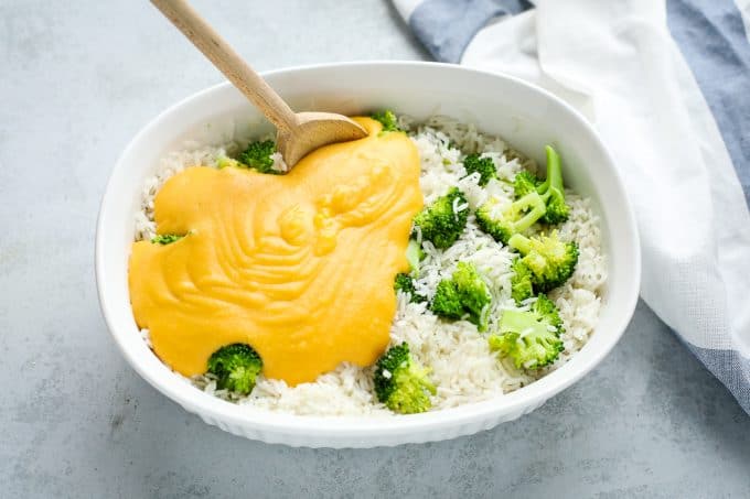 vegan cheesy broccoli and rice