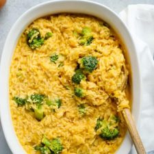 vegan cheesy broccoli and rice