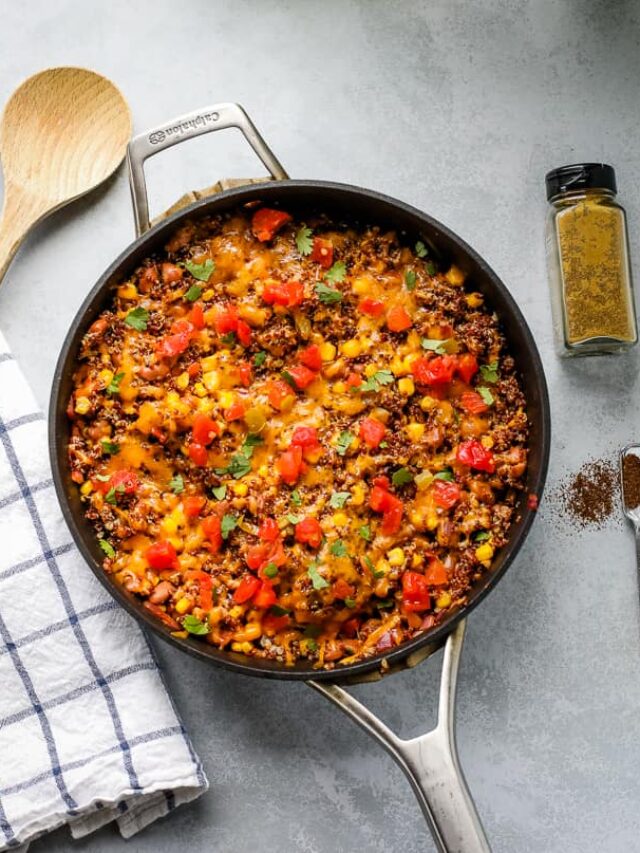 One Pan Quinoa Taco Skillet I Heart Vegetables