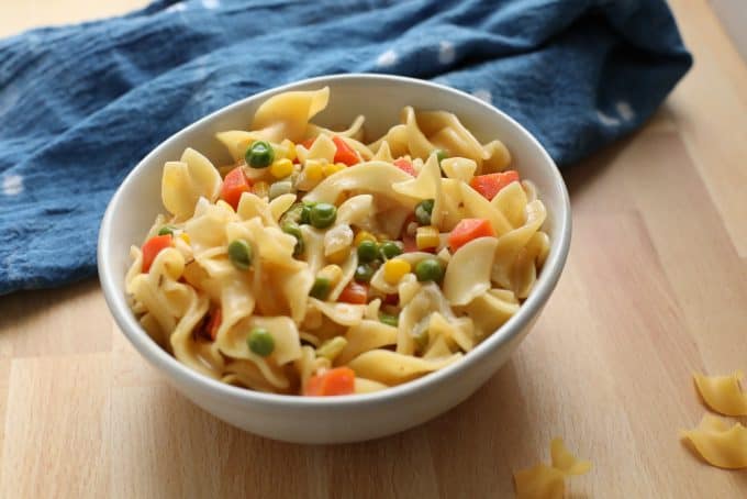 creamy veggies and noodles