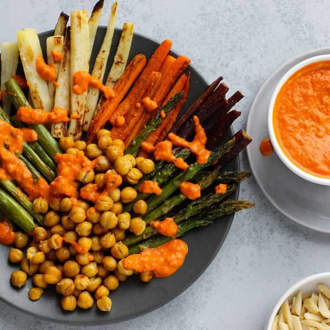 Romesco Sauce with Roasted Vegetables - I Heart Vegetables