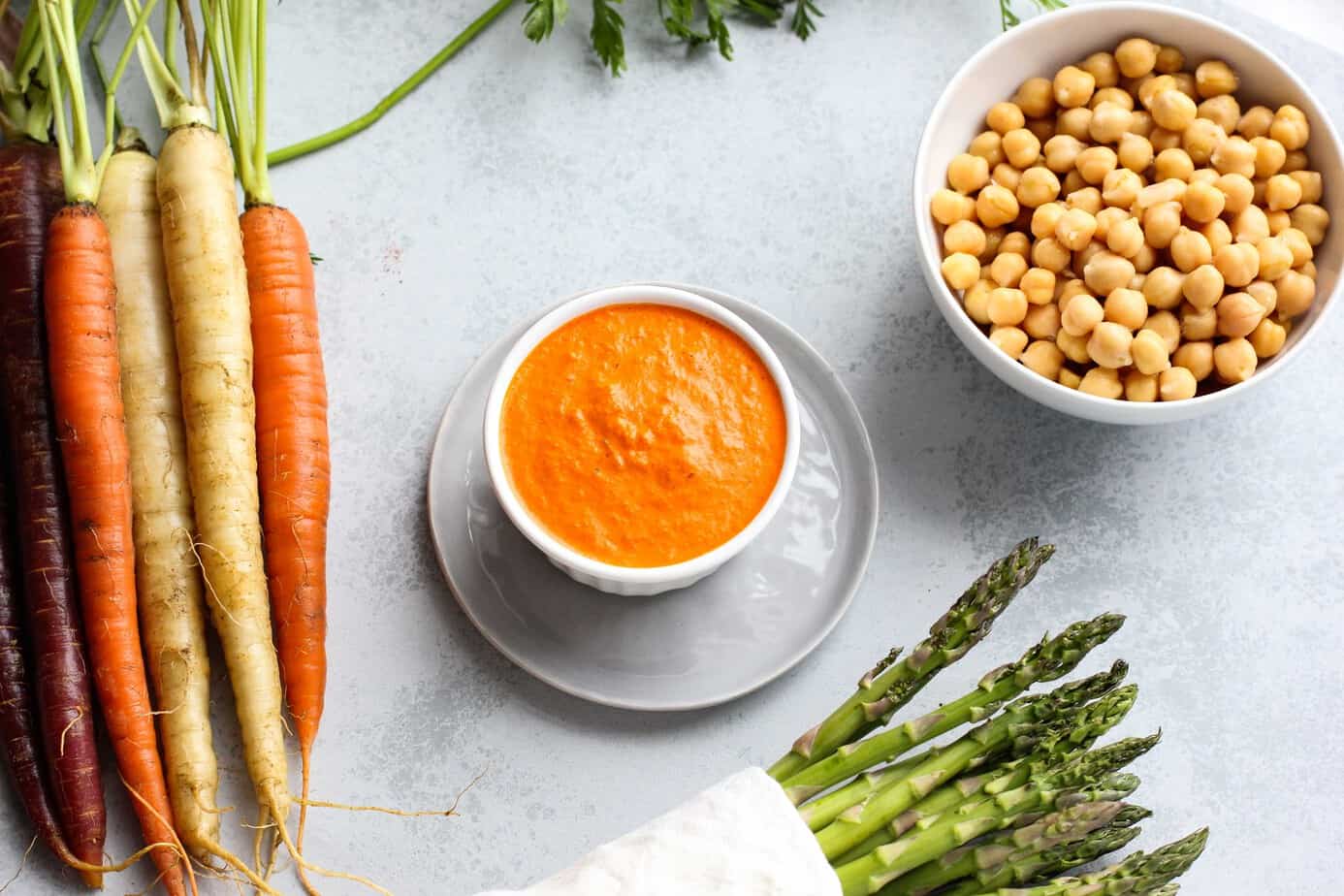 Roasted veggies with Romesco Sauce 