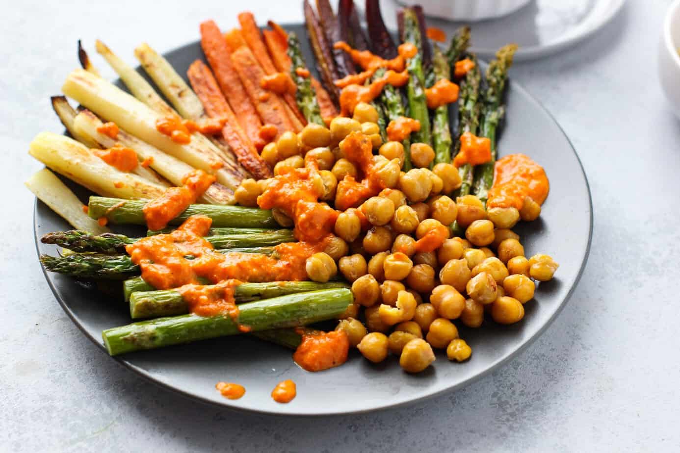 Roasted veggies with Romesco Sauce