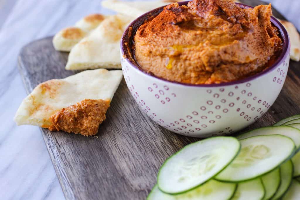 Easy Harissa Hummus I Heart Vegetables