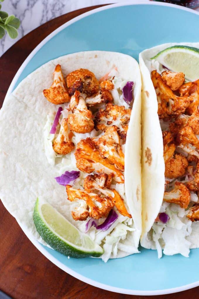 buffalo cauliflower tacos