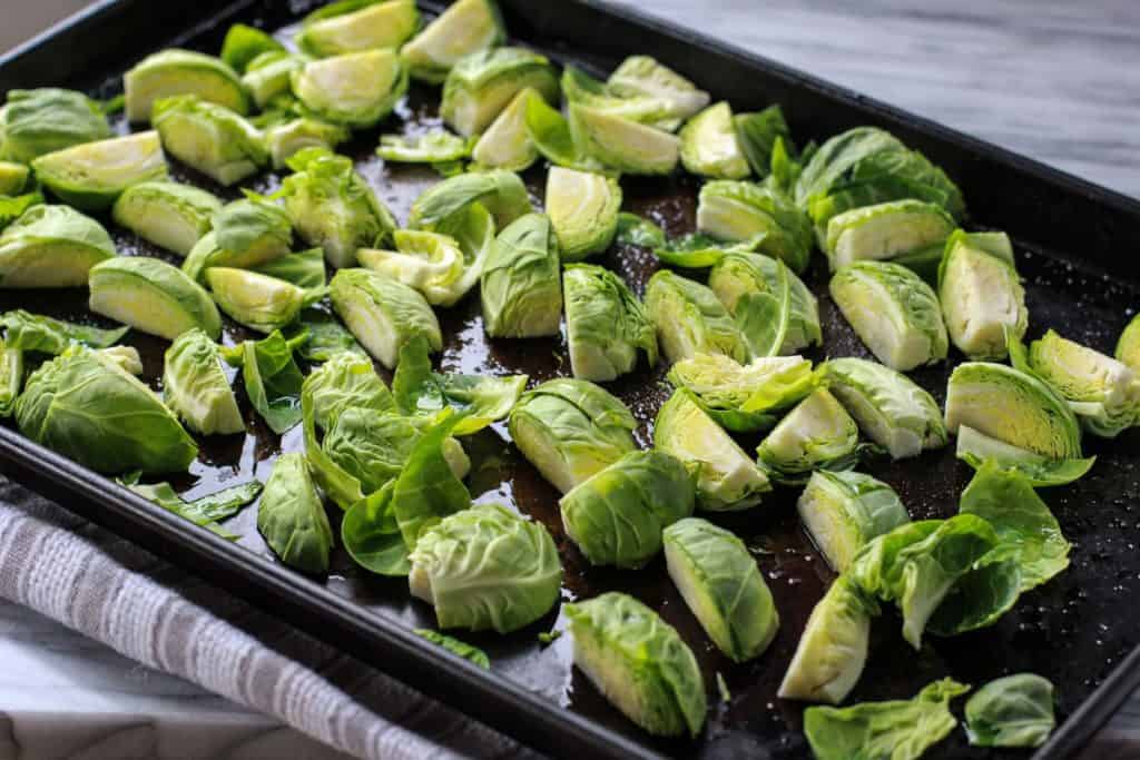 Brussels Sprouts on a pan