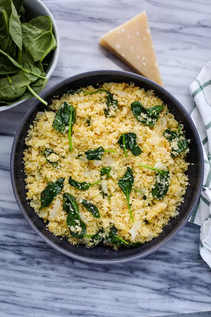 Parmesan Spinach Couscous - I Heart Vegetables