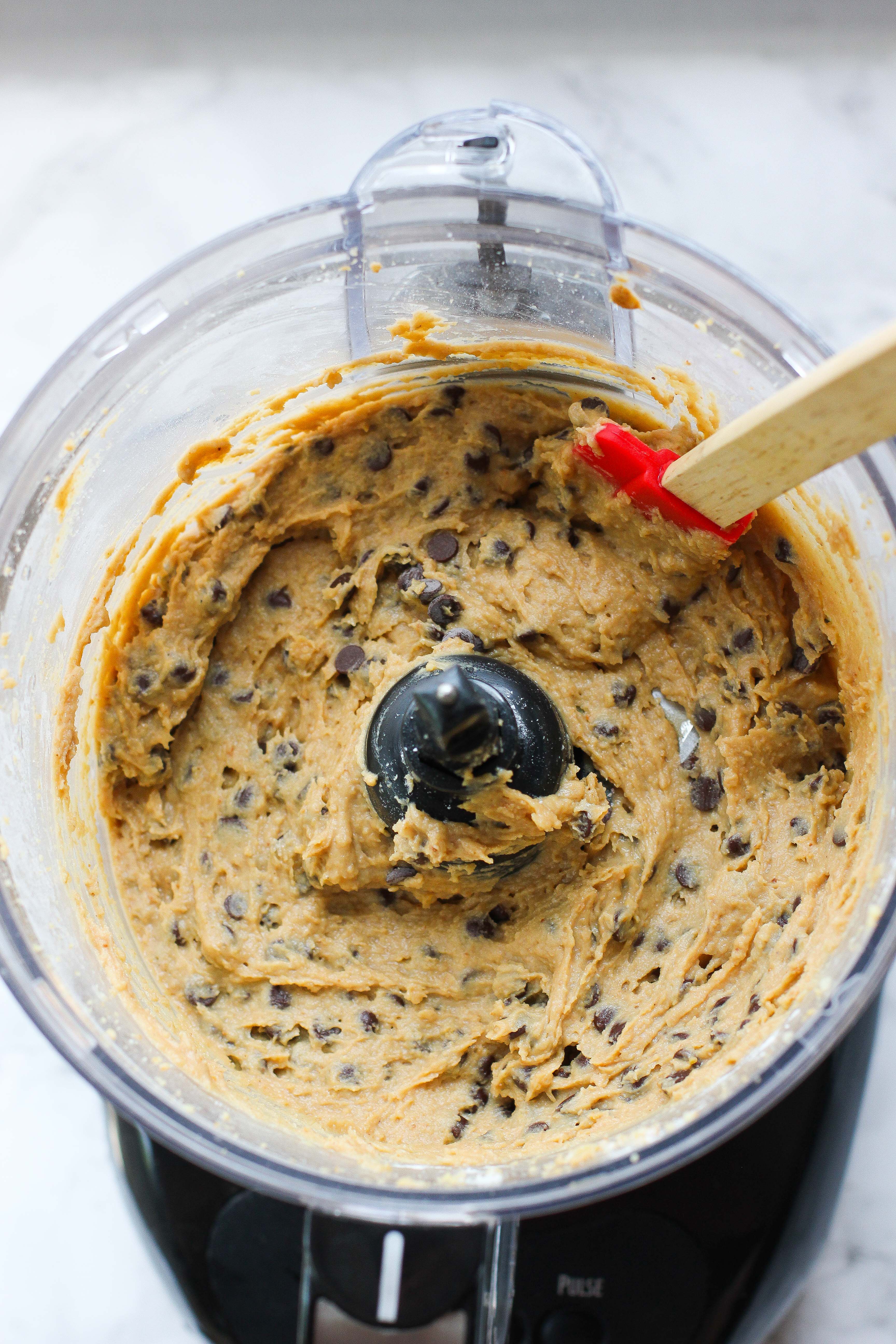 chickpea cookie dough in a food processor