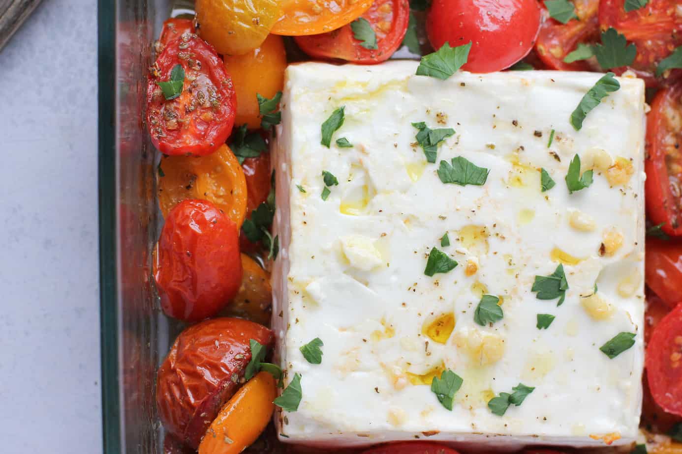Baked feta with tomatoes
