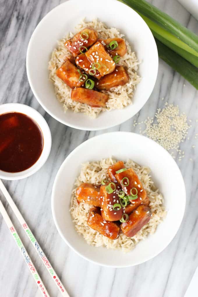 sweet and sour tempeh