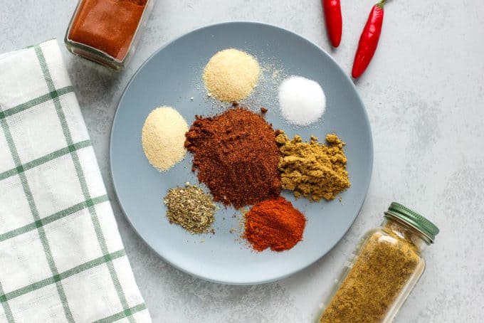 taco seasonings on a plate