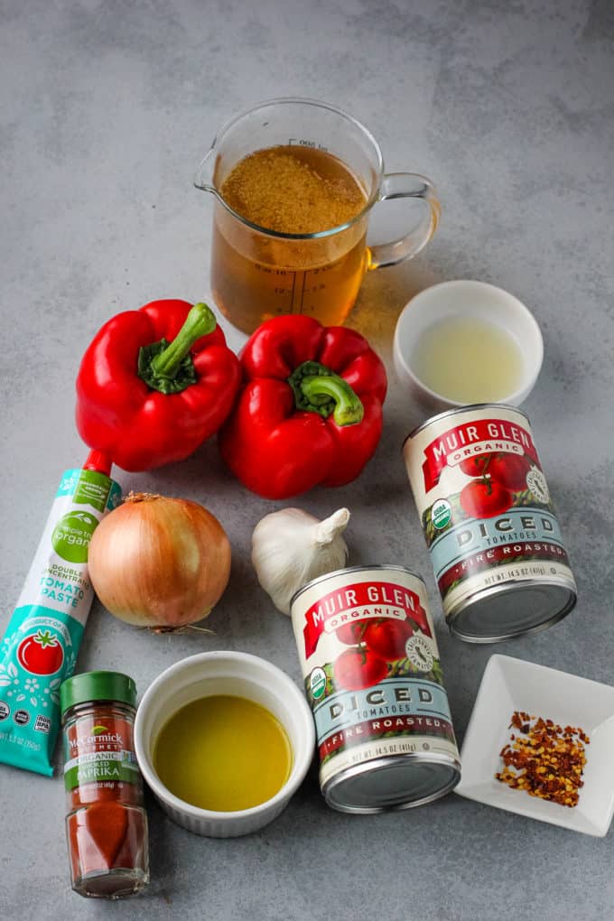 red pepper and tomato soup ingredients